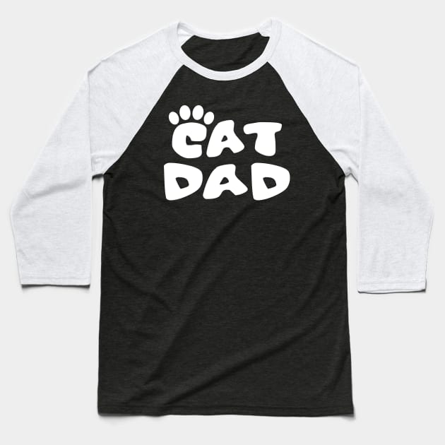 Cat Dad Logo Baseball T-Shirt by BoneheadGraphix